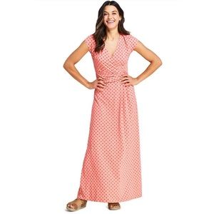 Coral Women's Cap Sleeve Surplice Wrap Casual Maxi Dress